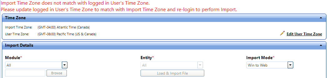 Mass Updated Import Message